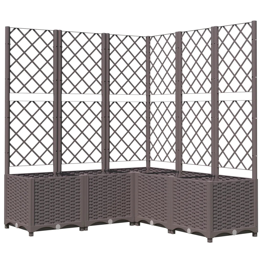 Fioriera da Giardino con Graticcio Marrone 120x120x136 cm in PP 318267