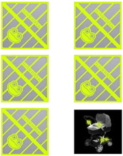 Etichette di sicurezza riflettenti - 5 pezzi - Etichette per bicicletta e passeggino - Accessori creativi - Adatti per viaggi notturni - Etichette riflettenti