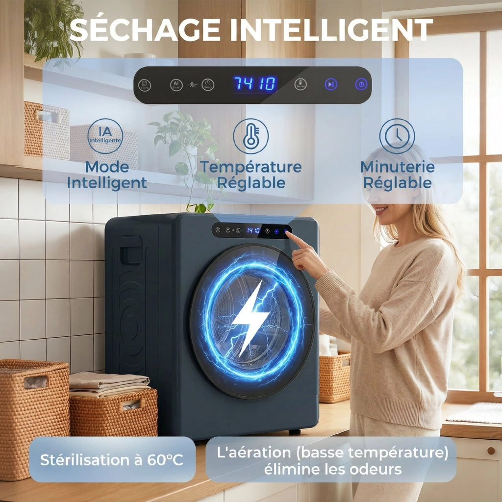Asciugatrice a evacuazione ¨C zephmum ¨C blu, 1000 W, 3 kg, acciaio inox