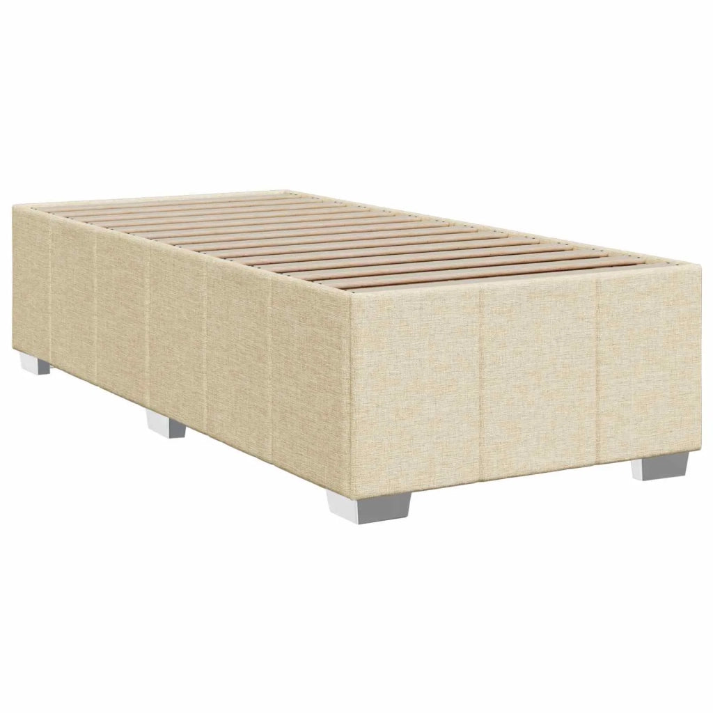 Letto Box Spring LED con Materasso Crema 100 x 200 cm Tessuto 3455547