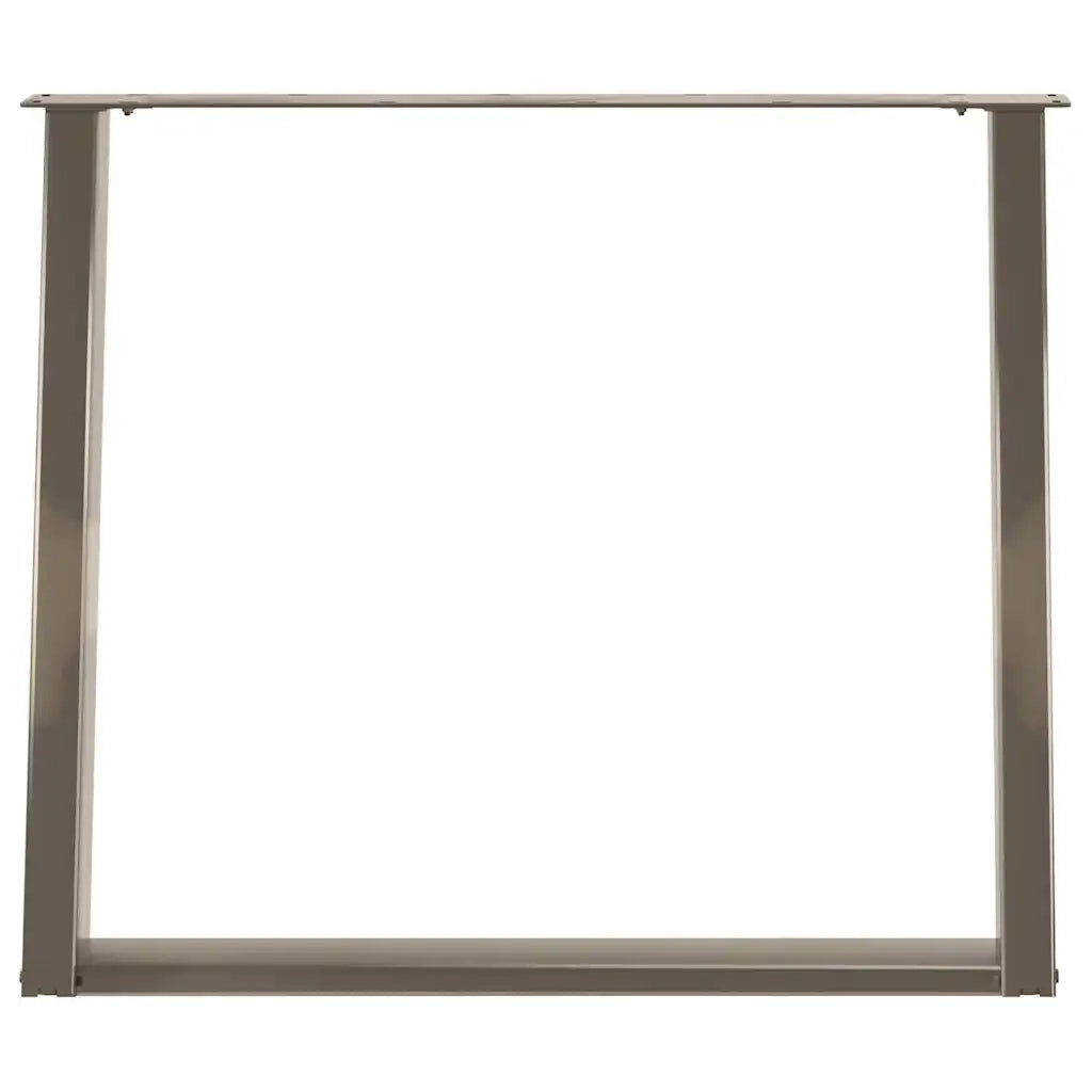 Gambe per tavolo da pranzo a forma di U 2 pz in acciaio naturale 90x(72-73) cm 4012803