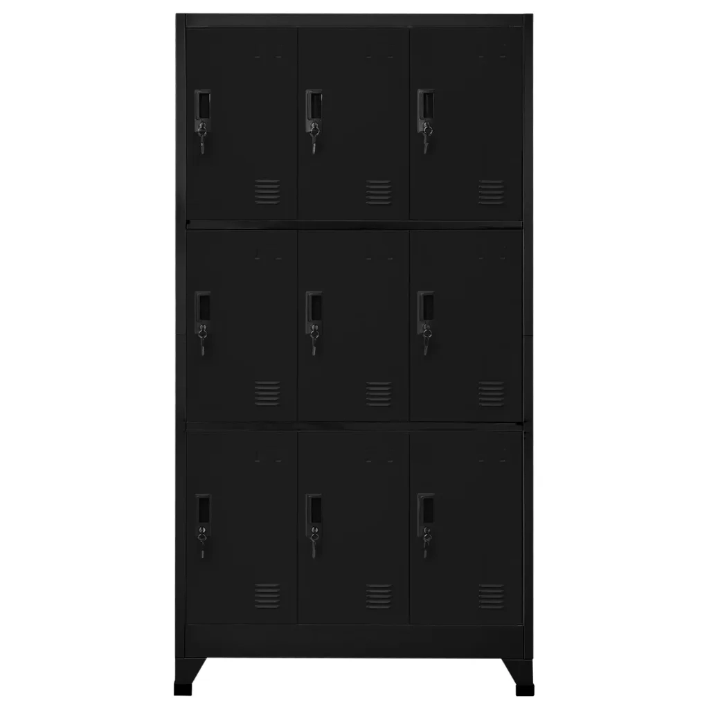 Armadietto con Serratura Nero 90x45x180 cm in Acciaio 339806