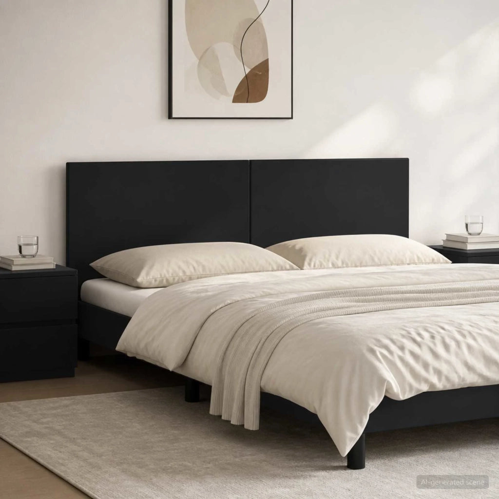Testiera da Muro BREDA Nero Legno ingegnerizzato 897586
