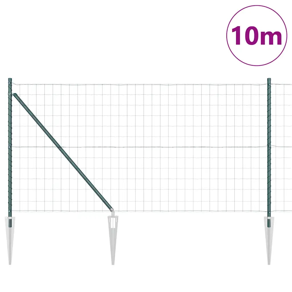 Recinzione con Posto Verde 1 x 10 m Acciaio e PVC