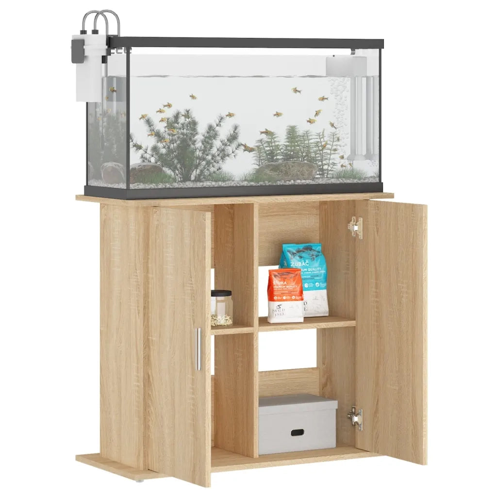 Supporto per acquario in rovere Sonoma 81x36x73 cm in legno ingegnerizzato 833602
