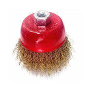 Trade Shop - Spazzola A Tazza Conica Fili Ondulati In Ottone 75mm X Smerigliatrice Angolare -