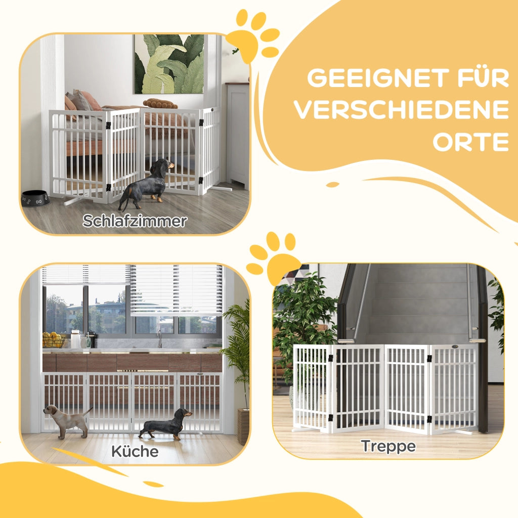 Cancello per cani pieghevole ¨C zephmum ¨C 183x24.5x61 cm bianco