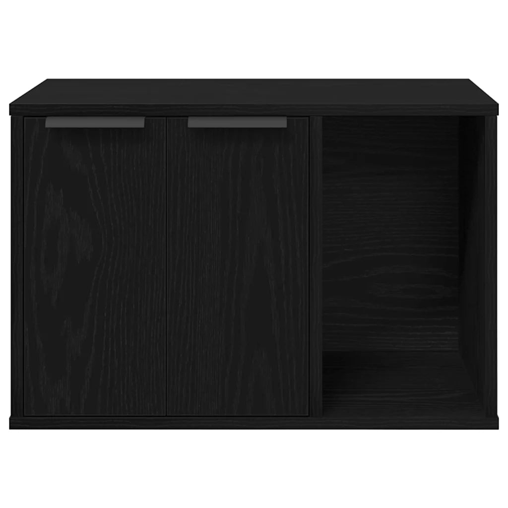 Lettiera per gatti in rovere nero 60x40x40 cm in legno ingegnerizzato 865986