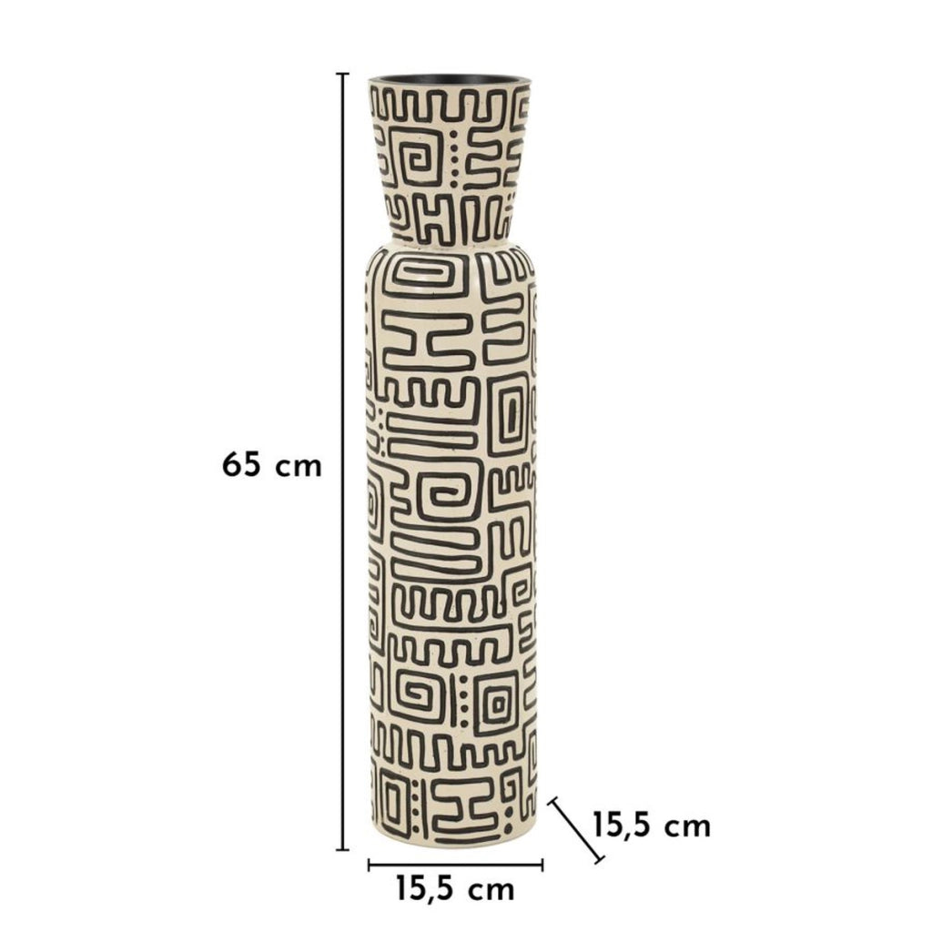 Vaso Decorativo VKH1034, Grigio, Poliresina, 15,5x15,5x65 cm
