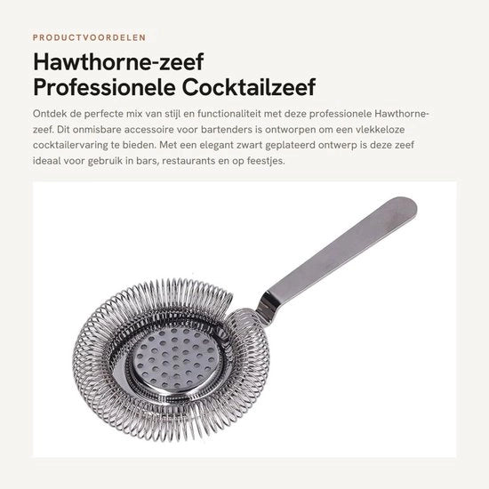Zeef per Cocktail Fino Professionale in Acciaio Inossidabile - Filtro Sottile per Bar - Leggero e Elegante - Utensile Imperdibile per I Bartender