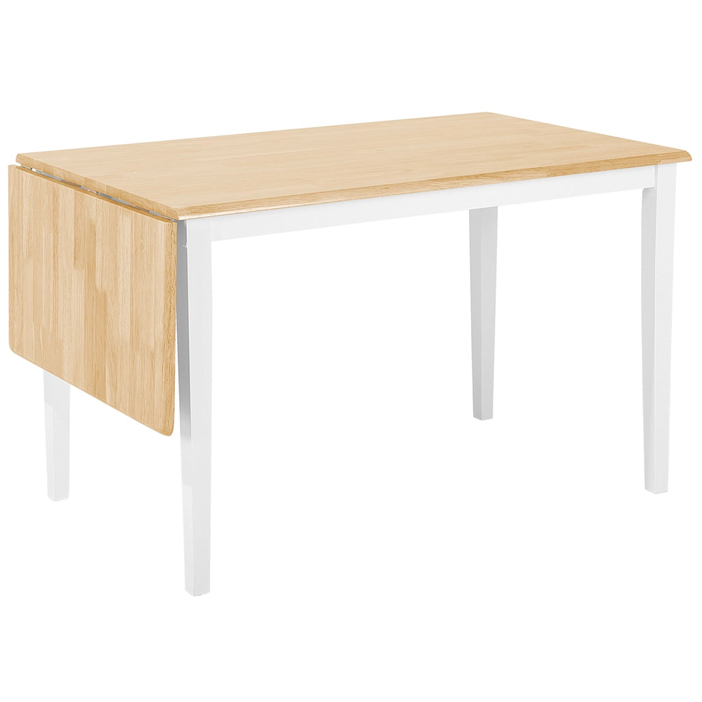 Tavolo da Pranzo in marrone chiaro Allungabile Gambe Bianche 75 x 119 cm sala da pranzo