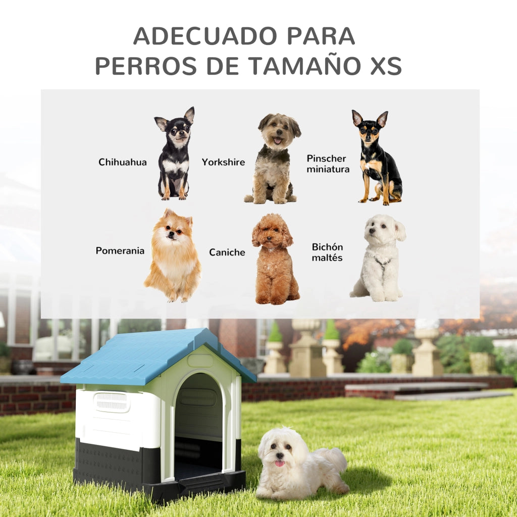 Casetta per cani ¨C zephmum ¨C plastica blu 64.5x57x66 cm