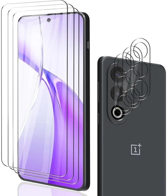 Foglia di protezione per display - Vetro resistente - Protezione completa - 3 pezzi - Resistente alle graffi - Durezza 9H - Adatto per OnePlus Ace 3V