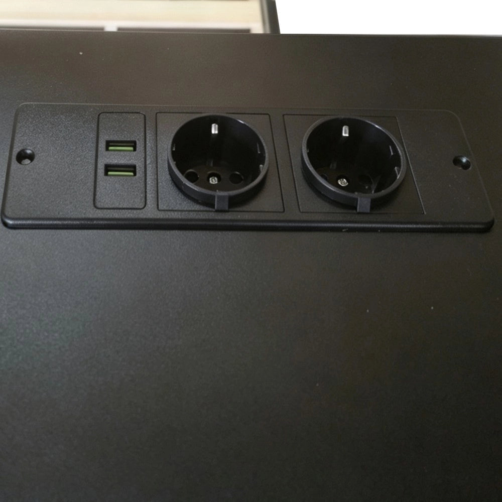 Letto a Castello Gaming in Legno con Scrivania e LED ¨C Xylo ¨C Nero, 140x200