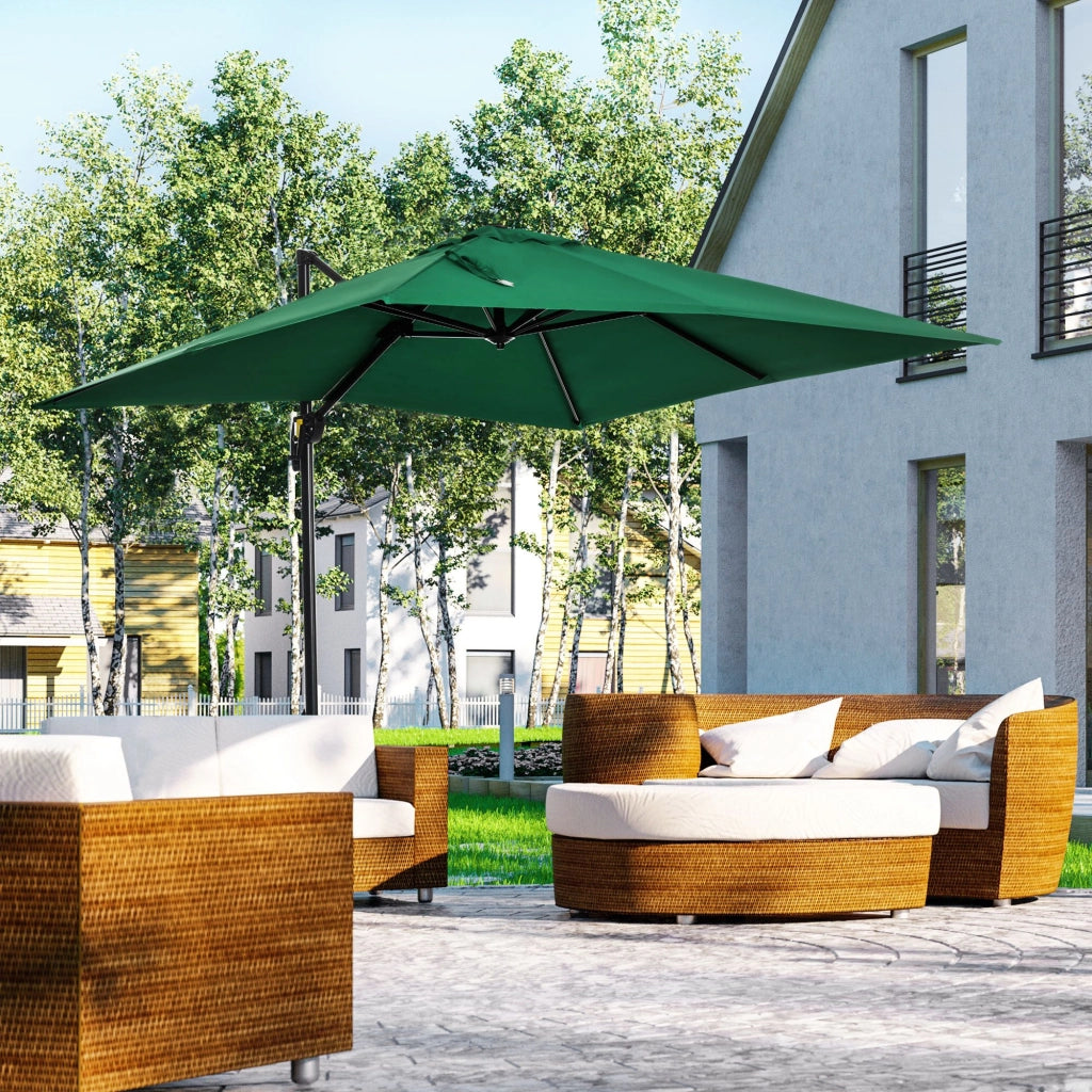 Ombrellone da Giardino 2.5x2.5 m con Rotazione 360¡ã ¨C Zephmum ¨C Verde