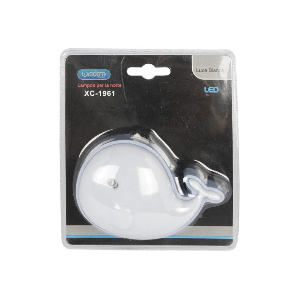 Trade Shop - Luce Led Notturna Forma Di Delfino Luce Bianca Lampada Cameretta Bambini Xc-1961 -