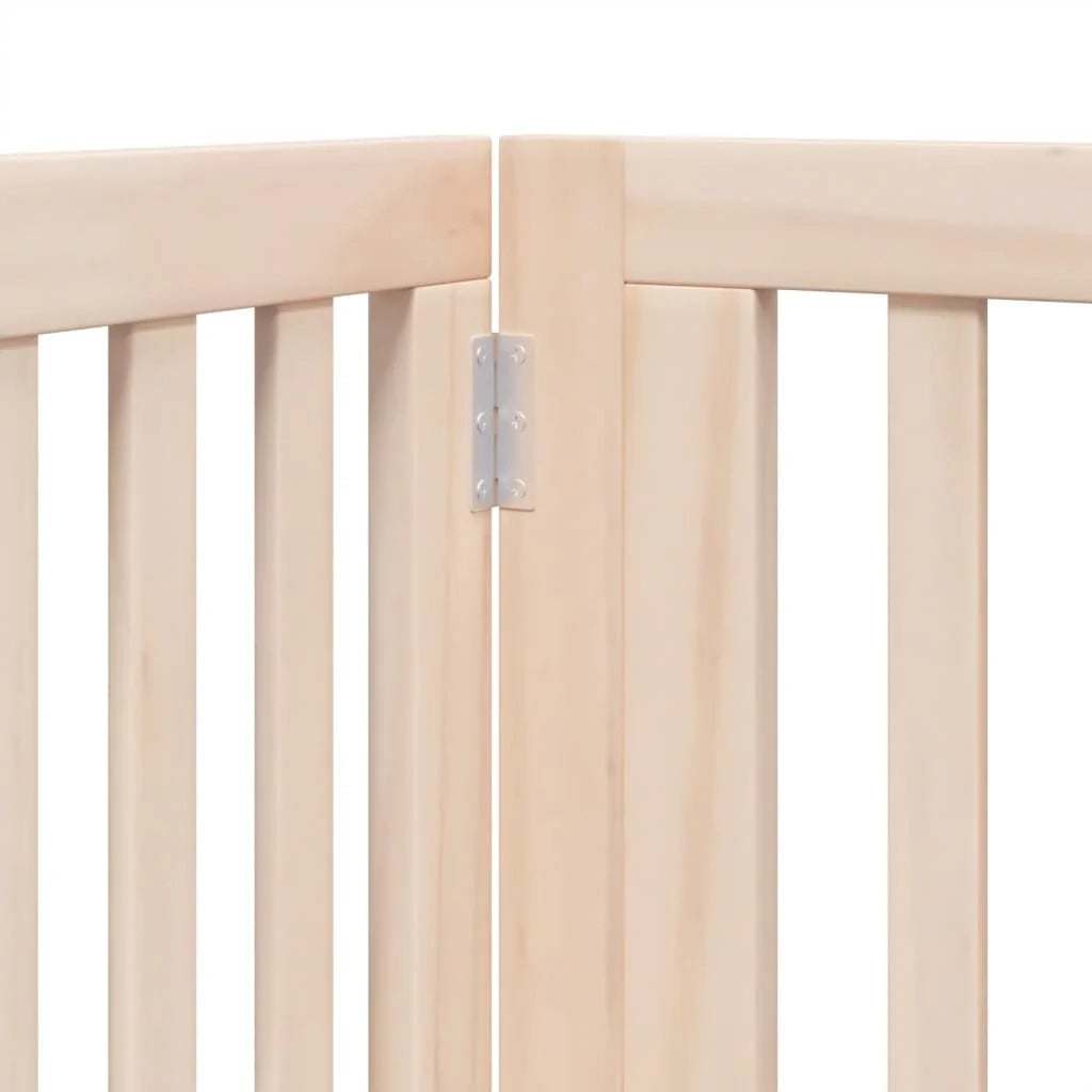 Cancelletto di sicurezza per animali domestici porta pieghevole 8 pannelli legno di pioppo marrone 02_0023252