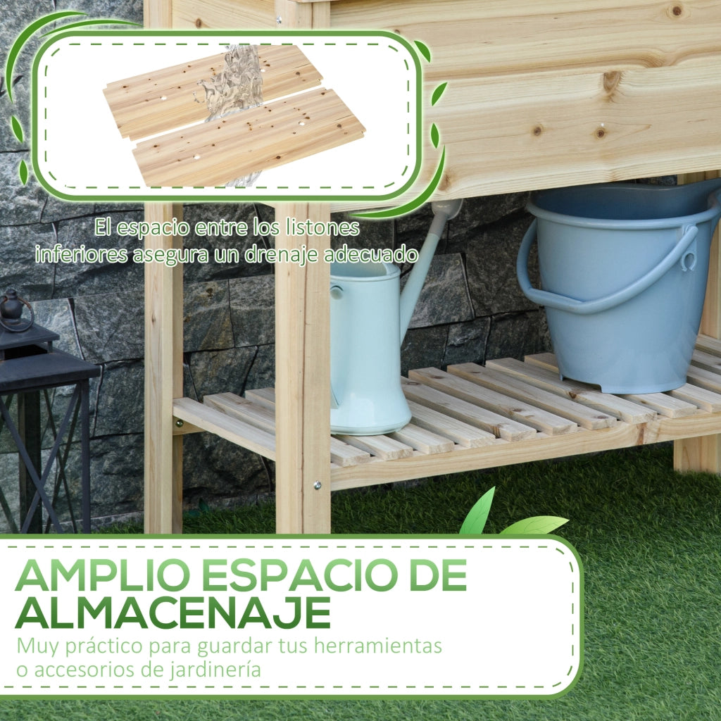 Letto da Giardino con Scaffale ¨C zephmum ¨C 90x40x81 cm Legno Naturale