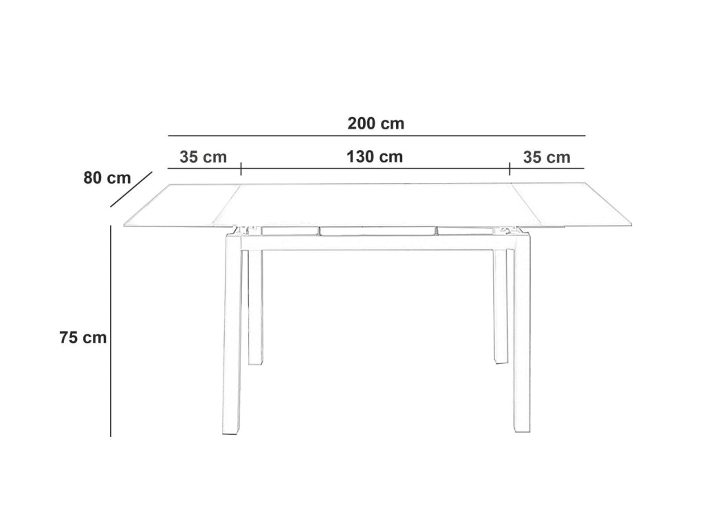 Tavolo Allungabile Baud con Top in Vetro Temperato Cappuccino e Gambe in Metallo Verniciato - Design Moderno 130/200cm per 8 Persone