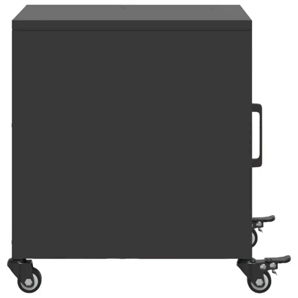 Set di 2 Comodini | Armadio da Notte | Mobiletto da notte Neri 36x39x43,5 cm in Acciaio