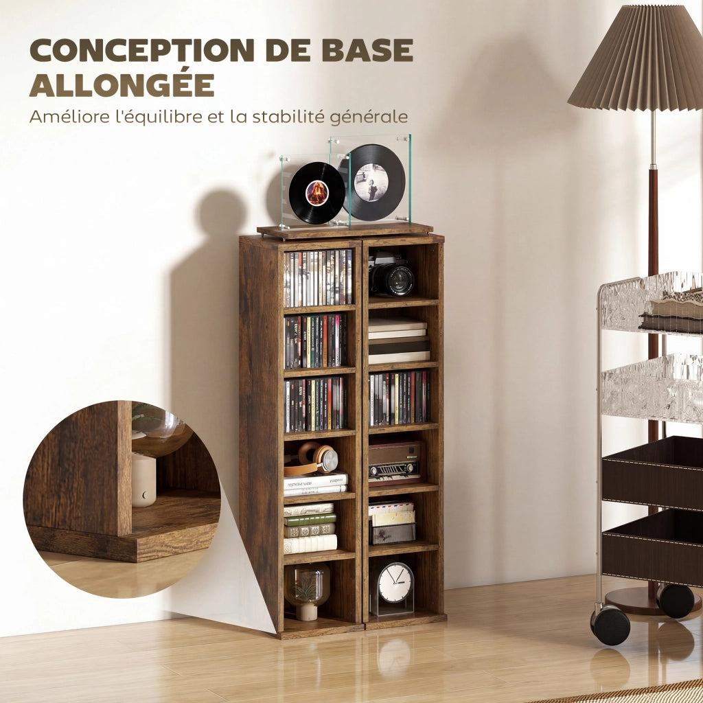 Armadio per CD e DVD ¨C zephmum ¨C marrone 21x22.5x88.5 cm