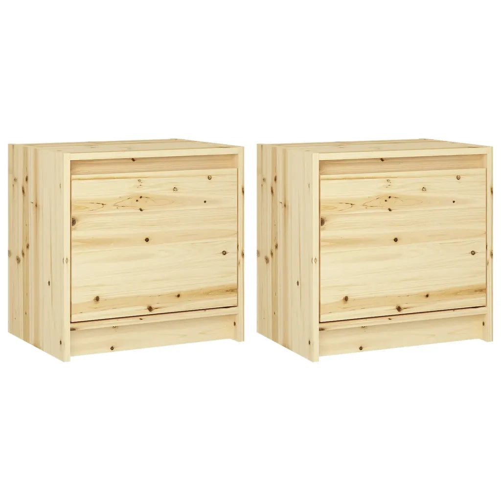 Comodini 2 pz 40x30,5x40 cm in Legno Massello di Abete 809356