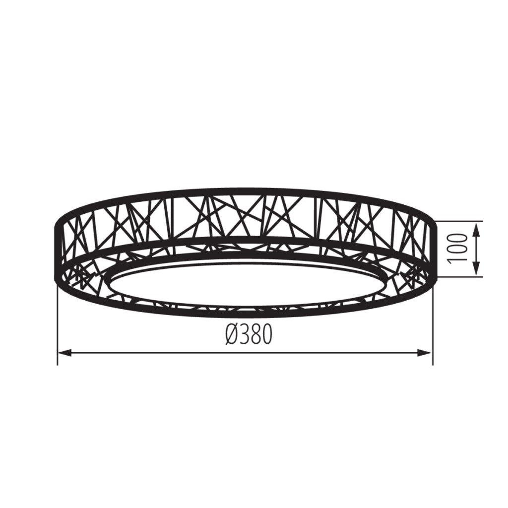 Plafoniera LED tonda 38 cm 17,5W nero/bianco Kanlux