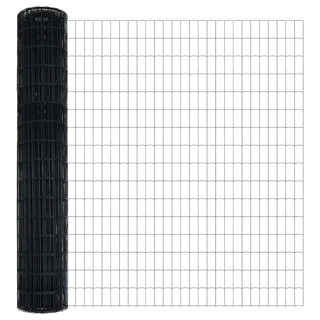 Recinzione con Posto Grigio 1,6 x 10 m Acciaio e PVC