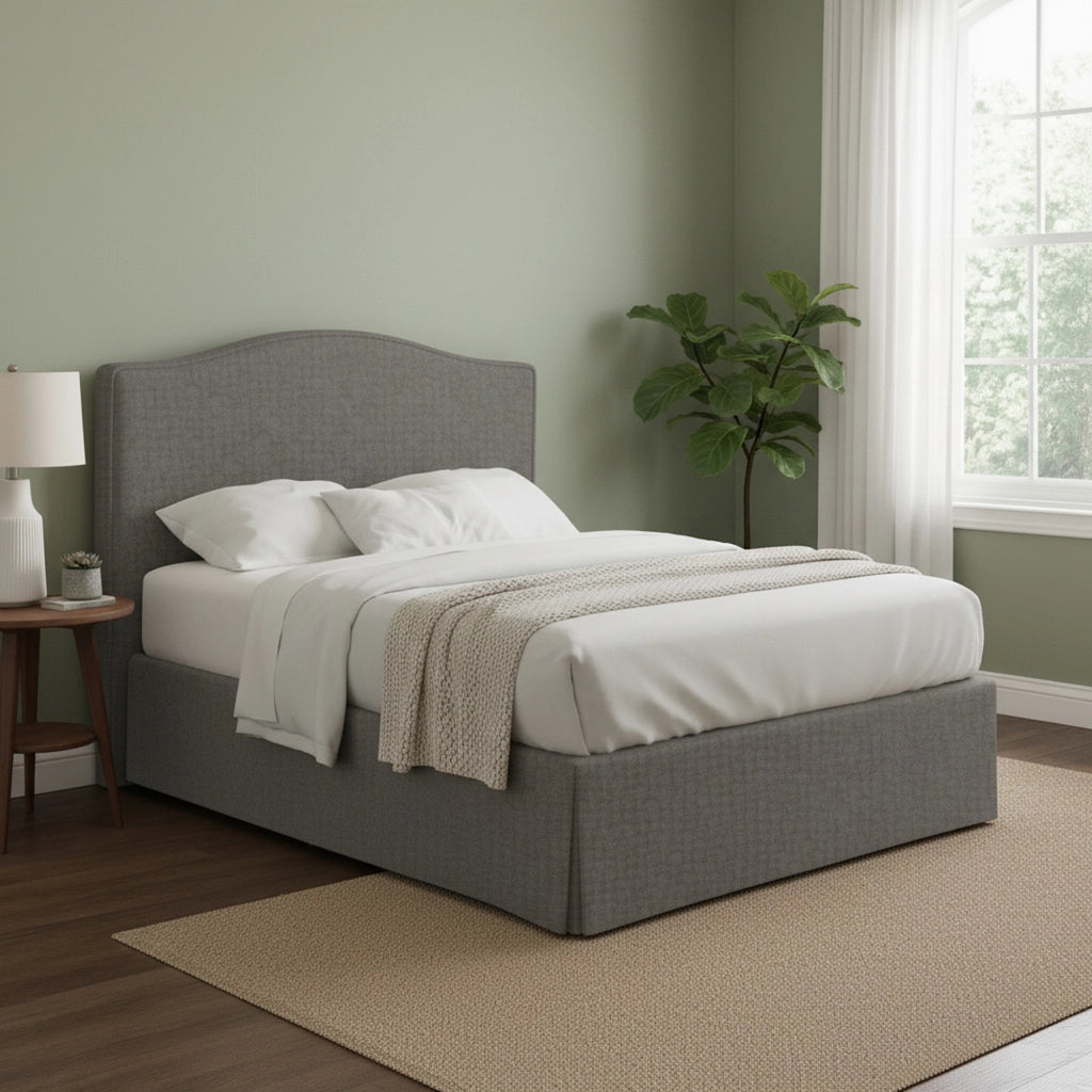 Morley, Letto Matrimoniale Sfoderabile Made in Italy, Grigio Tortora
