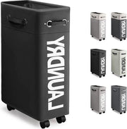 Assecco con Ruote 45L Extra Sottile - Assecco pieghevole con Ruote e Manubrio - Box di Stoccaggio Pratica per Camere da Letto e Cucine - Nero