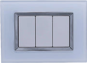 Placca Elegance Bianco Vetro 503 3M Moduli Compatibile Bticino Matix SD68003VT