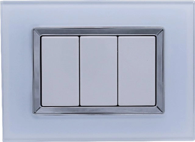 Placca Elegance Bianco Vetro 503 3M Moduli Compatibile Bticino Matix SD68003VT