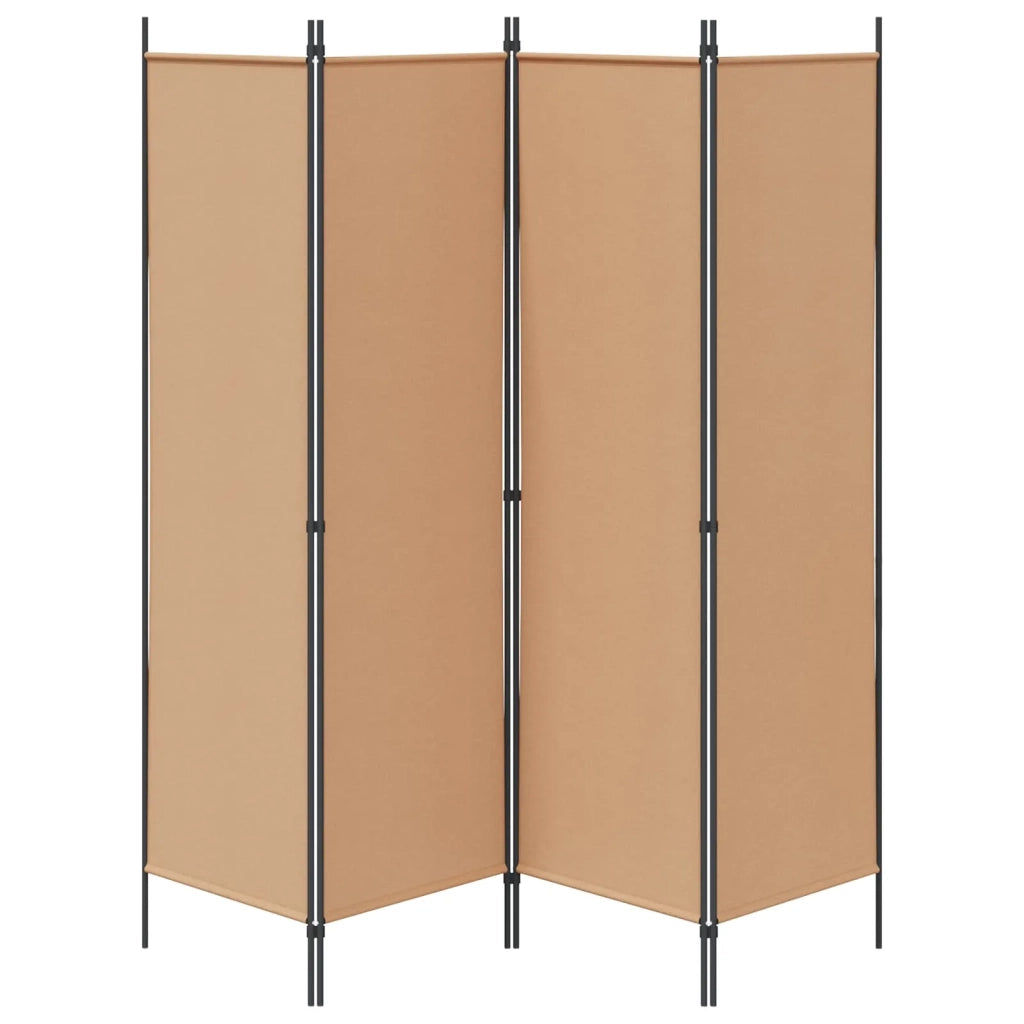 Divisorio Ambienti | Divider per stanze | Paravento a 4 Pannelli Beige 200 x 180 cm Tessuto