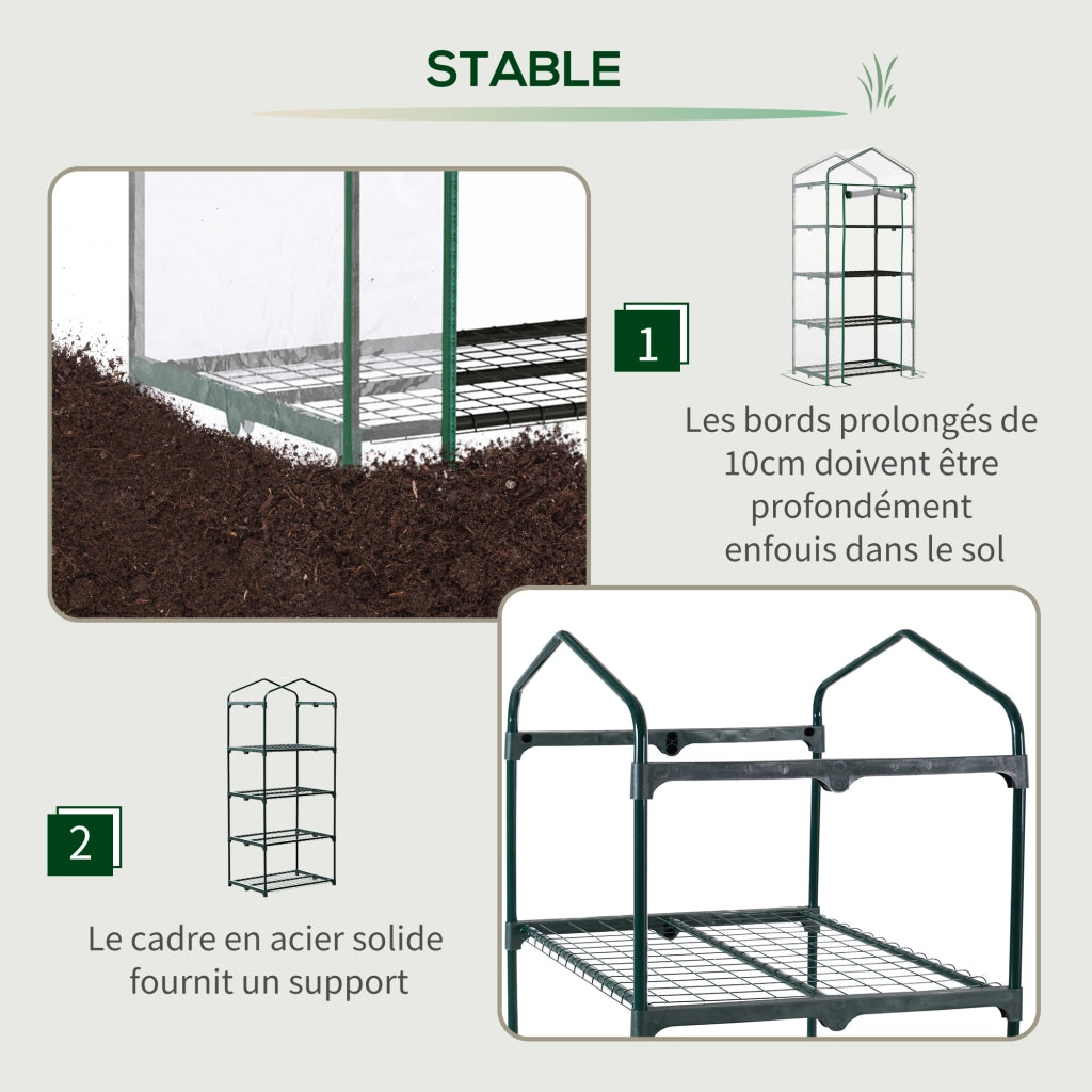 Serra da giardino 4 ripiani con telo PVC ¨C zephmum ¨C 70x50x160 cm