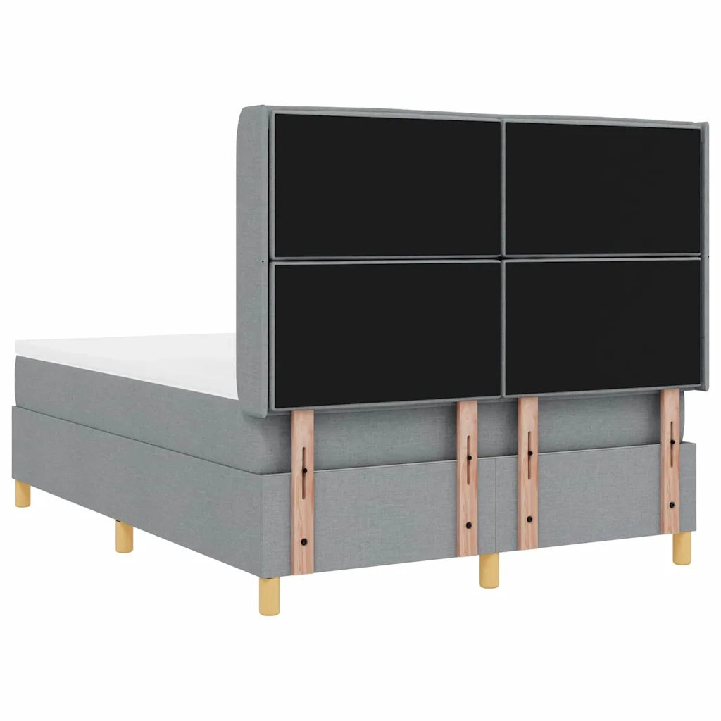Letto a molle con testiera Grigio chiaro 140 x 200 cm Tessuto 3343630