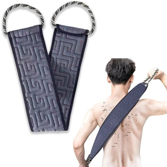 Rugborstel per immersione per esfoliazione del corpo, scrub per la doccia, scrub a doppia faccia con maniglie per la mano, grande scrub corpo per il bagno per un'igiene completa del corpo