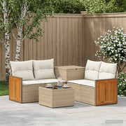 Set di divani 6 pz Beige e Bianco Crema 3447720