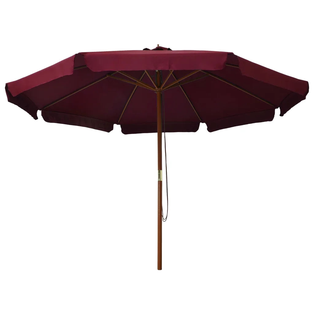 Ombrellone da Esterni-Ombrello da giardino con Palo in Legno 330 cm Rosso Borgogna