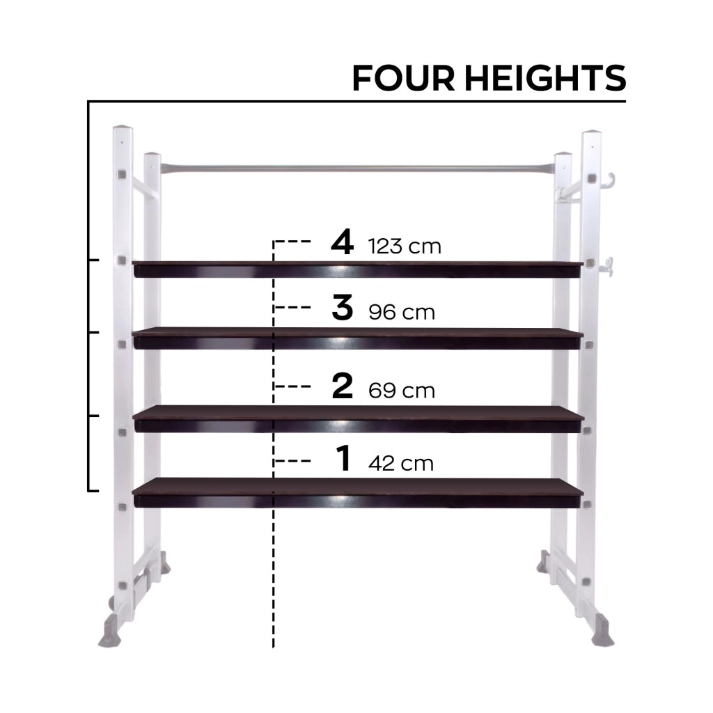 RIG 100 - Impalcatura Multifunzione Trabattello 3 in 1 H165,5 cm Scala in Alluminio con Ruot