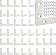 Connettore L a 90 gradi in acciaio inossidabile 50 x 50 mm - unione angolare - angolo piano - morsetti angolari - 160 viti - tavoli e sedie