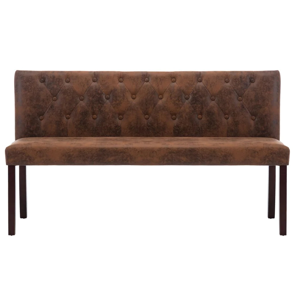 Panca 148,5 x 52 x 84,5 cm in similpelle scamosciata marrone 02_0010809