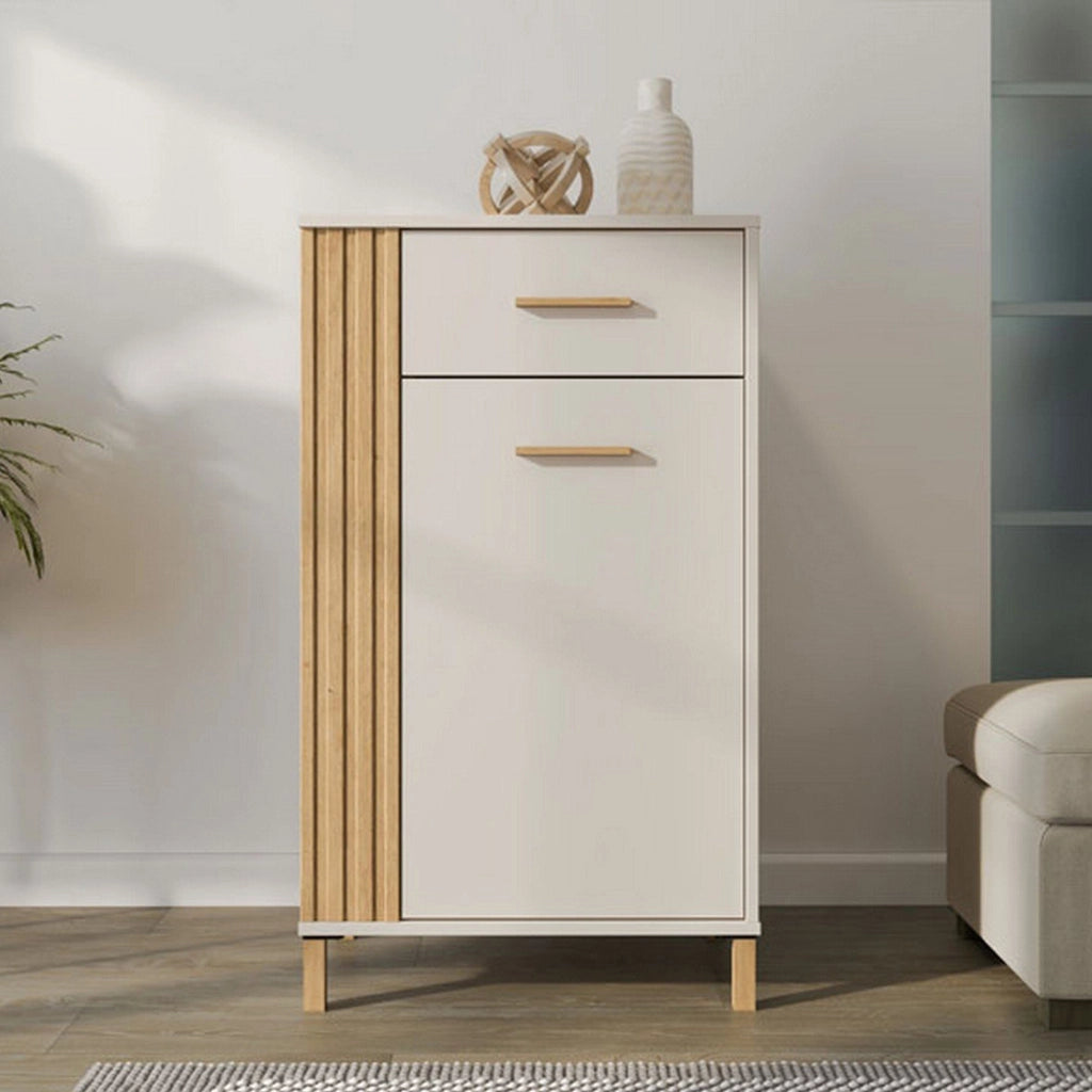 Carducci, Mobile da Ingresso un Cassetto, 59.5x40x103h cm Bianco Crema