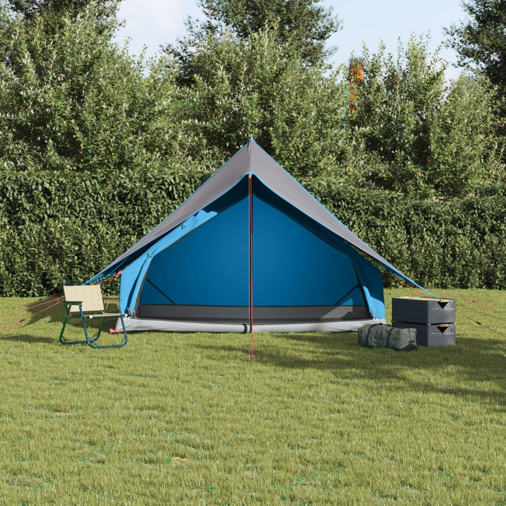 Tenda da Campeggio A-Frame 5 Persone Blu Impermeabile