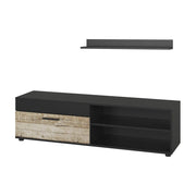 Vicco Parete attrezzata Rovere nero/sabbia con 1 lembo