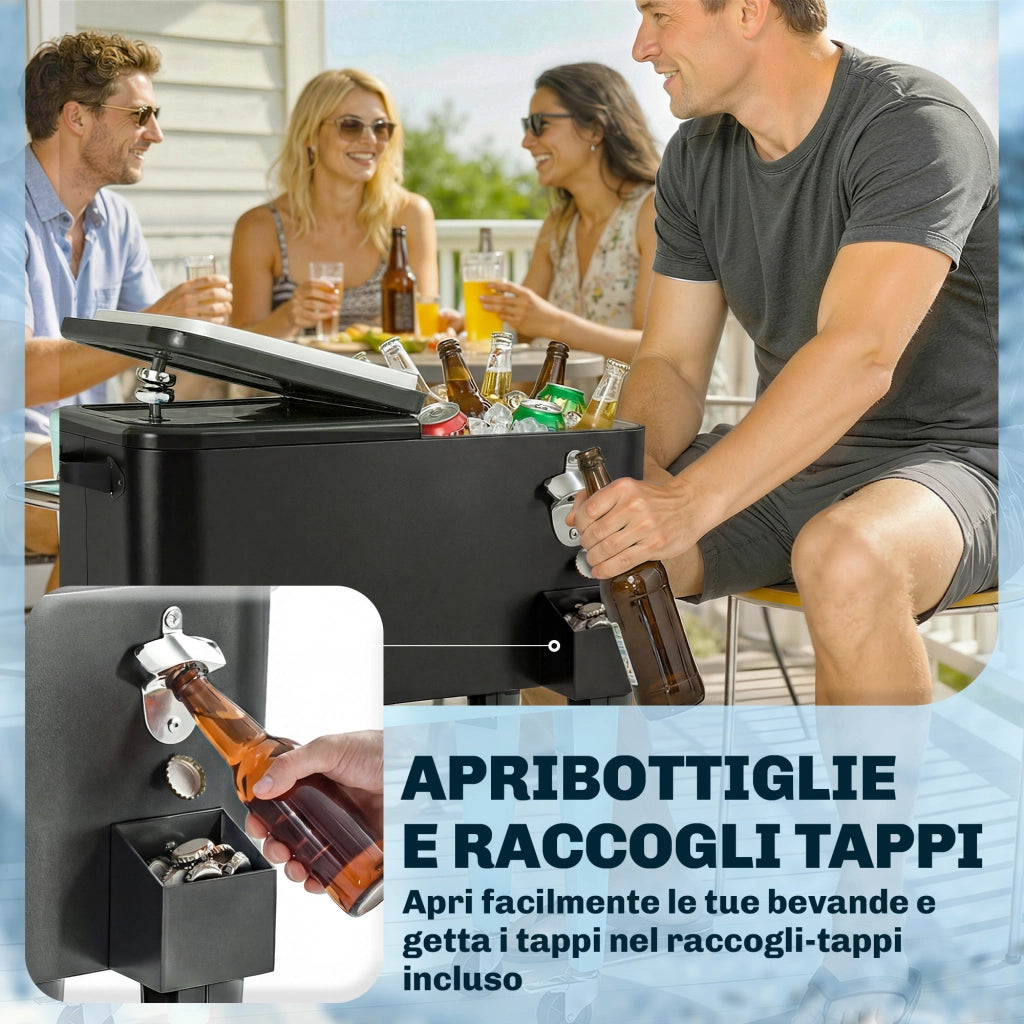 Carrello Frigo ¨C Zephmum ¨C Nero, Plastica e Acciaio, 91x39x84.5 cm