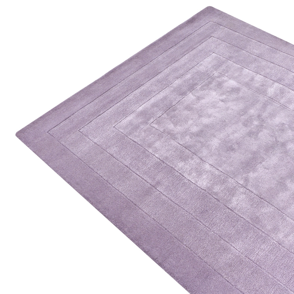 Tappeto stile moderno in viscosa e lana realizzato a mano rettangolare 160 x 230 cm viola