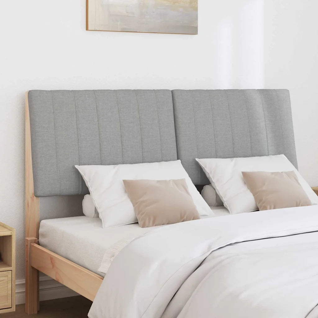 Testiera imbottita-Testiera con Cuscini-Testata Grigio chiaro 135 cm Pino massello 483786