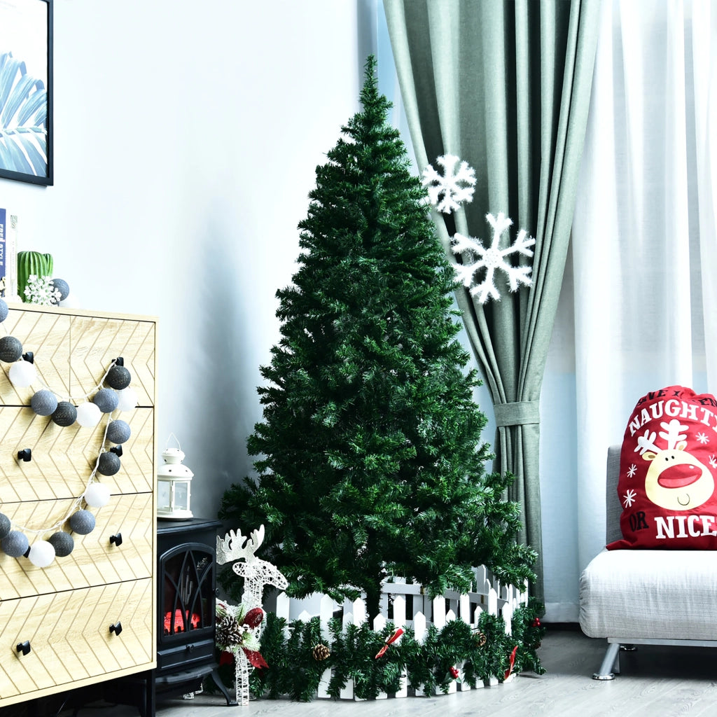 EasyComfort Albero di Natale Artificiale Alto 180cm con 1000 Rami Rigogliosi Base in Acciaio