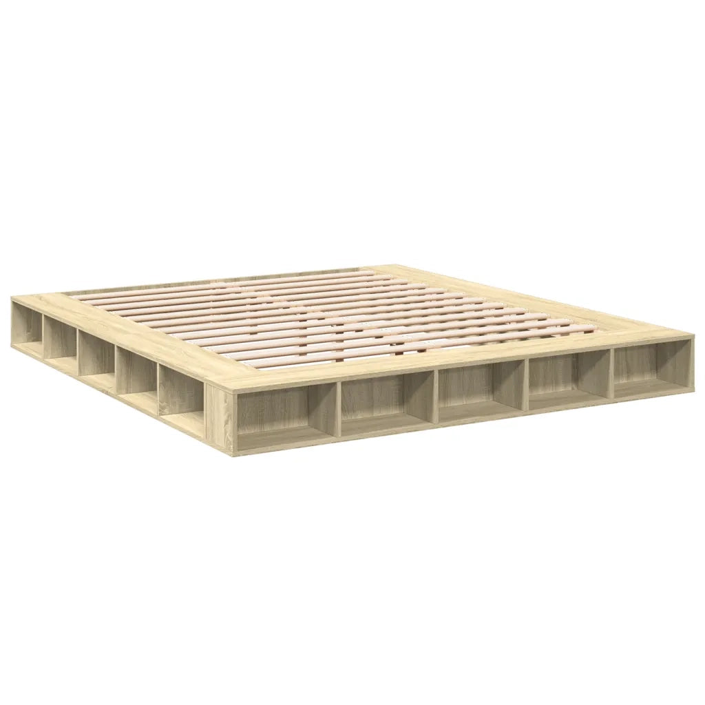 Giroletto-Struttura Letto Rovere Sonoma 200x200 cm in Legno Multistrato 793717