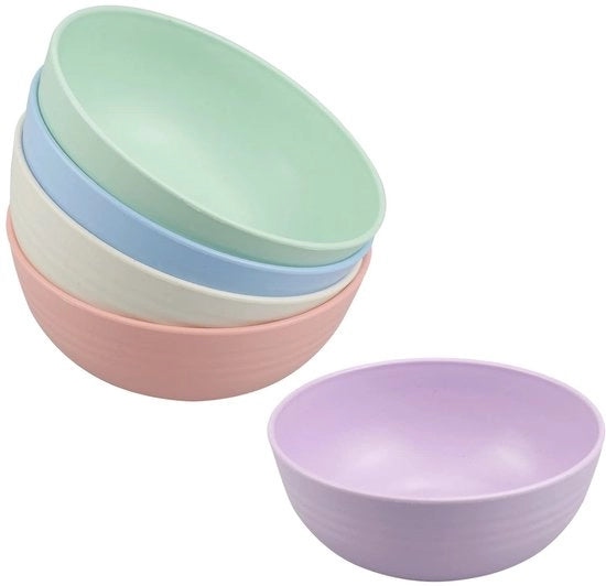 Set di 5 piatti in plastica - Resistenti al lavastoviglie - Resistenti al forno a microonde - Leggeri - Ecowatch - Piatti per colazione